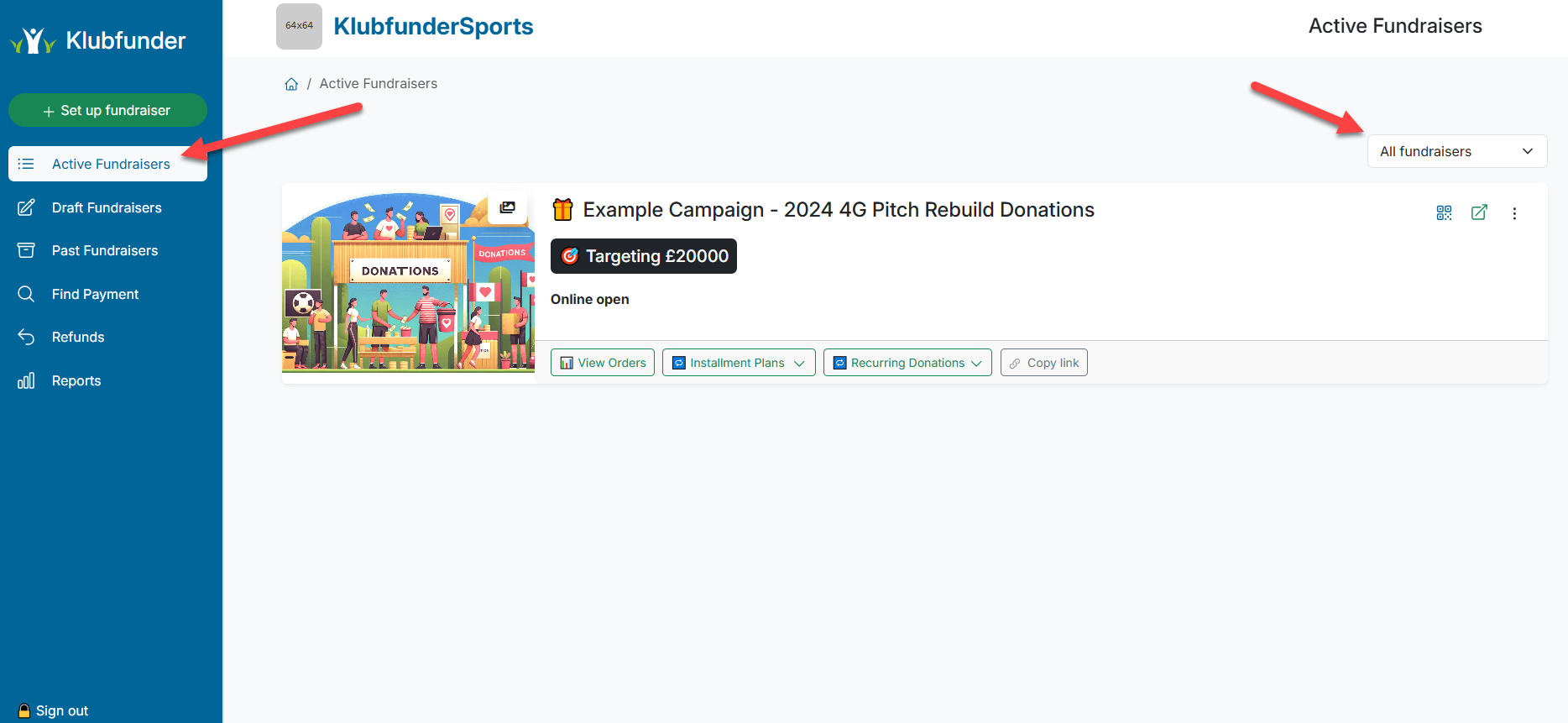 Active Fundraisers