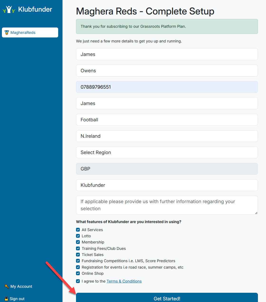 Club Contact Details