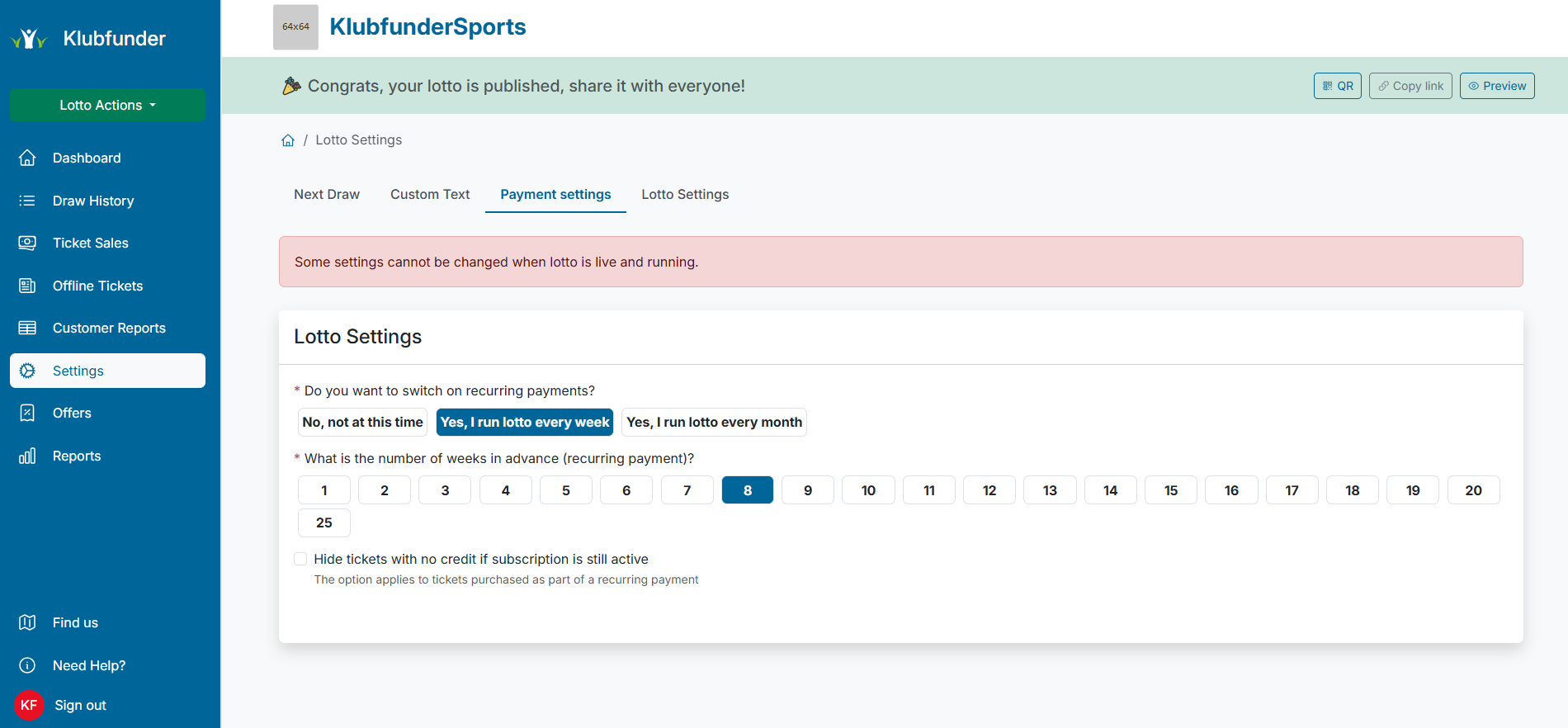 Payment Settings