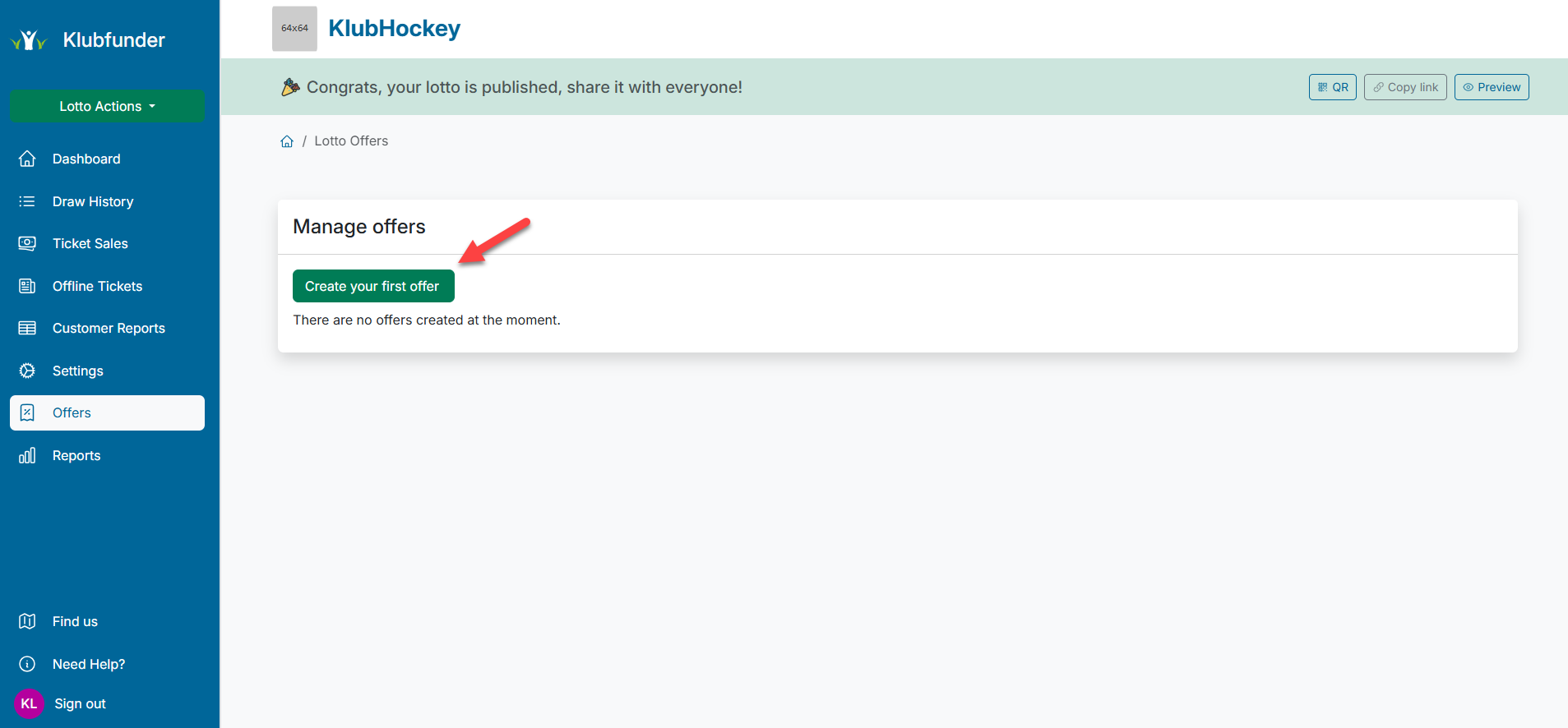 Create Offer Button
