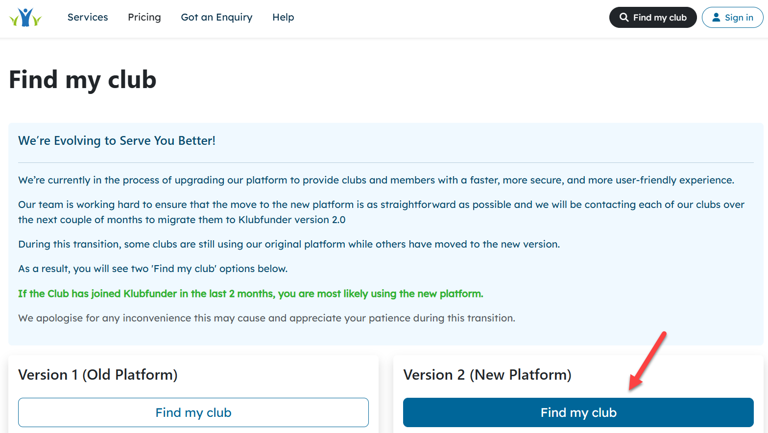 Select New Platform